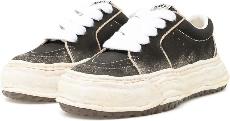 Maison MIHARA YASUHIRO Eric sneakers van overgeverfd suède Zwart - Foto 3