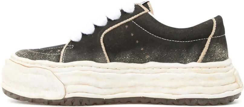 Maison MIHARA YASUHIRO Eric sneakers van overgeverfd suède Zwart - Foto 4