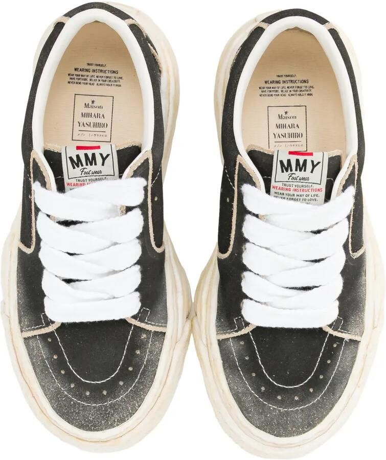 Maison MIHARA YASUHIRO Eric sneakers van overgeverfd suède Zwart - Foto 2