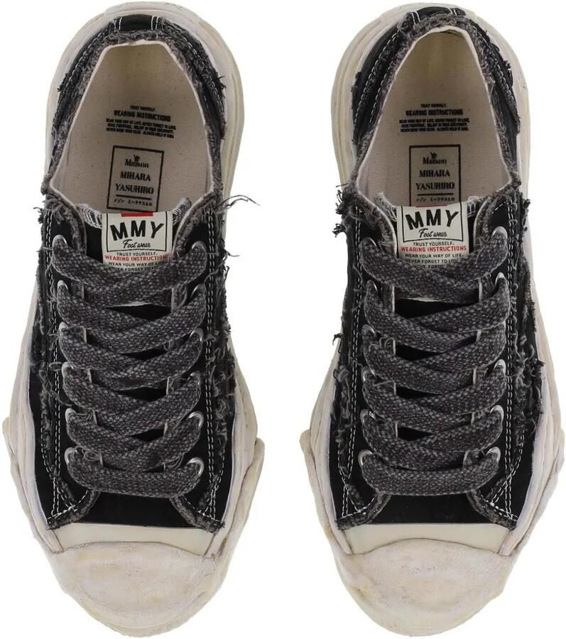 Maison MIHARA YASUHIRO Hank gerafelde canvas sneakers Zwart