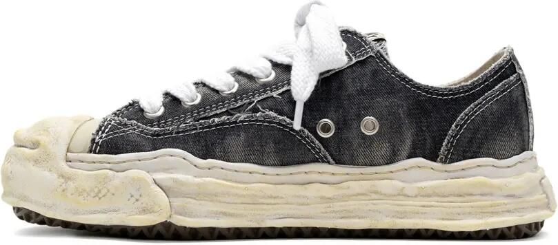 Maison MIHARA YASUHIRO Hank low-top sneakers van gebleekt denim Zwart - Foto 3