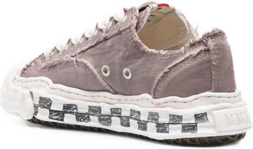 Maison MIHARA YASUHIRO Hank OG graffiti check sole canvas low-top sneakers Grijs - Foto 2