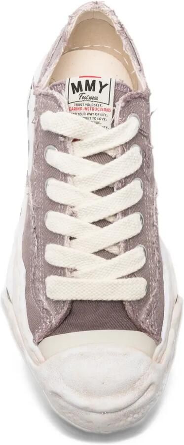 Maison MIHARA YASUHIRO Hank OG graffiti check sole canvas low-top sneakers Grijs - Foto 4