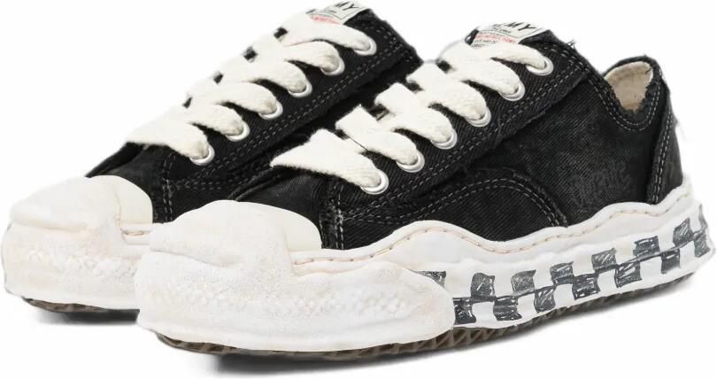 Maison MIHARA YASUHIRO "Hank" og graffiti check sole low-top sneakers Zwart - Foto 3