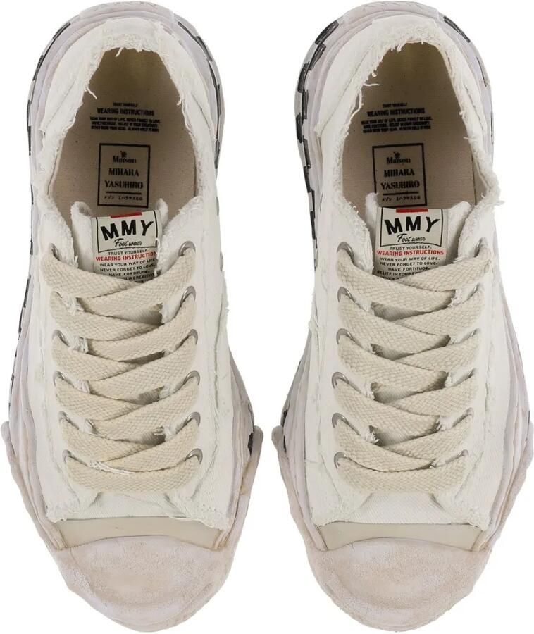 Maison MIHARA YASUHIRO "Hank" OG low-top canvas sneakers met graffiti geruite zool Wit - Foto 2