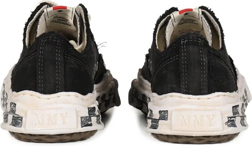 Maison MIHARA YASUHIRO "Hank" OG low-top canvas sneakers met graffiti geruite zool Zwart - Foto 2