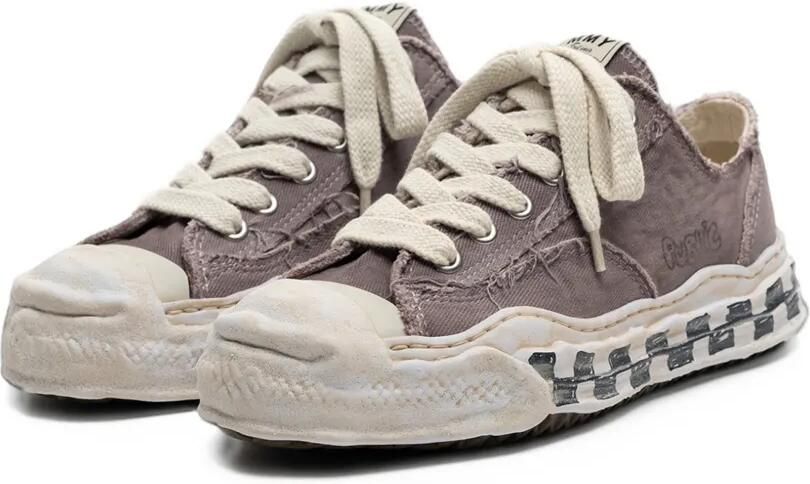 Maison MIHARA YASUHIRO Hank OG low-top canvas sneakers met graffiti-ruit Grijs - Foto 2