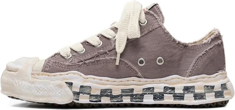 Maison MIHARA YASUHIRO Hank OG low-top canvas sneakers met graffiti-ruit Grijs - Foto 3