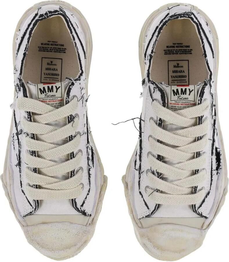 Maison MIHARA YASUHIRO Hank canvas sneakers met scheureffect Wit
