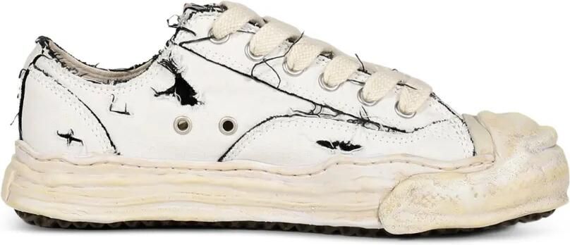 Maison MIHARA YASUHIRO Hank canvas sneakers met scheureffect Wit - Foto 4