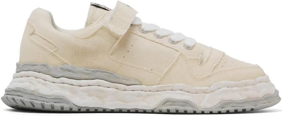 Maison MIHARA YASUHIRO KEITH OG canvas low-top sneakers met geverfd effect Beige