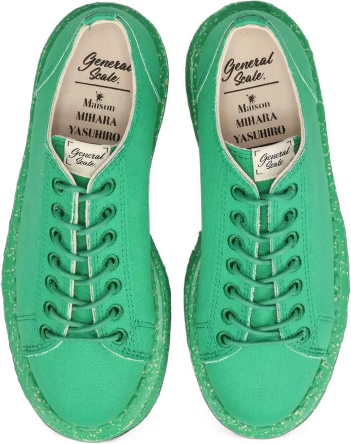 Maison MIHARA YASUHIRO "Mark"canvas monkey shoes Groen - Foto 2