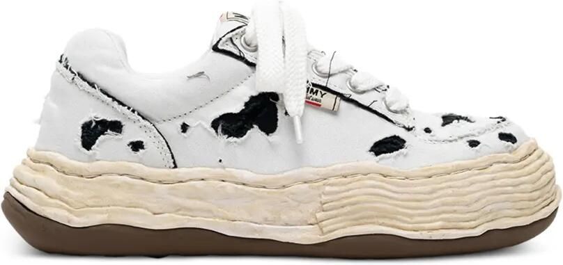 Maison MIHARA YASUHIRO Oliver gerafelde canvas sneakers Wit