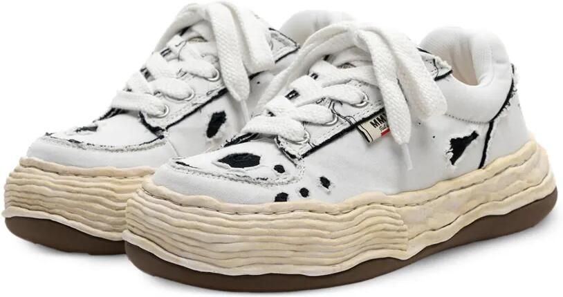 Maison MIHARA YASUHIRO Oliver gerafelde canvas sneakers Wit - Foto 2