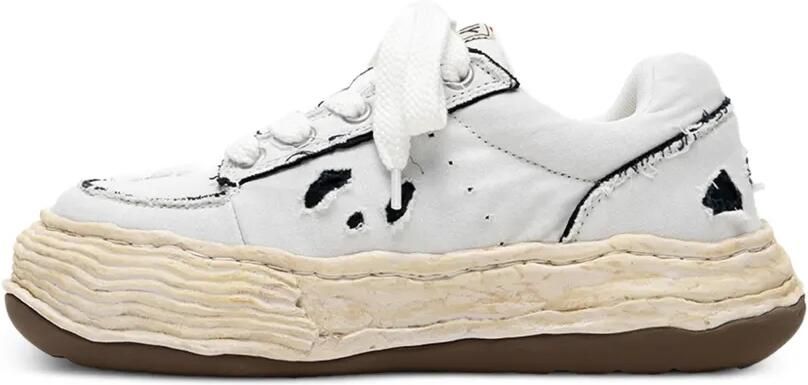Maison MIHARA YASUHIRO Oliver gerafelde canvas sneakers Wit - Foto 3