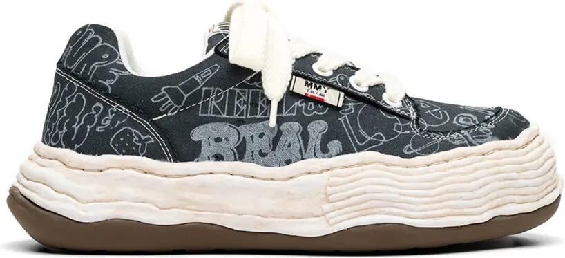 Maison MIHARA YASUHIRO "OLIVER" OG canvas low-top sneakers met graffiti-print Blauw