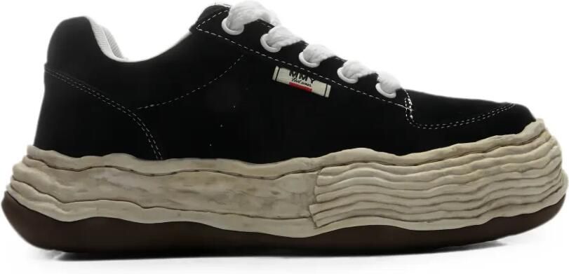 Maison MIHARA YASUHIRO Oliver OG gerafelde suède low-top sneakers Zwart