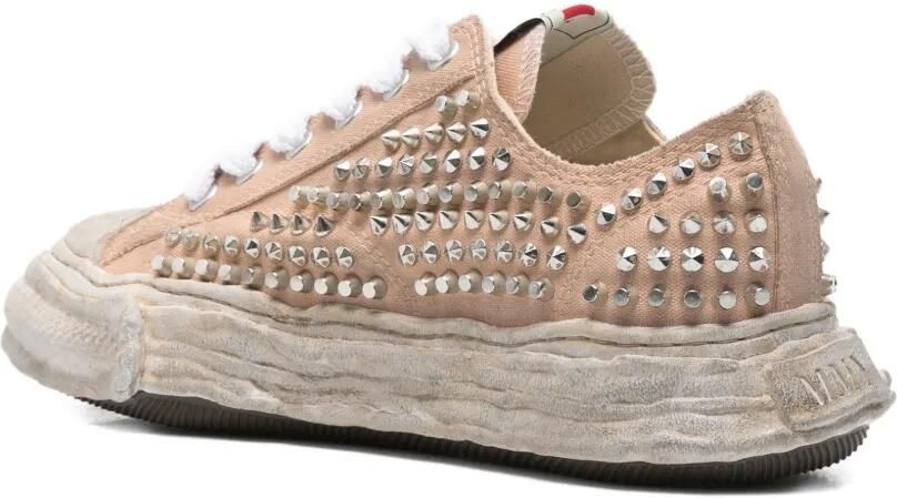Maison MIHARA YASUHIRO "PETERSON23" canvas low-top sneakers met studs Roze - Foto 2
