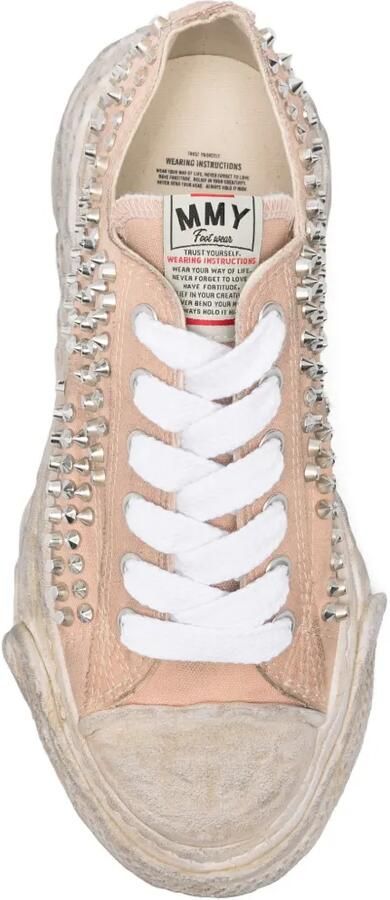 Maison MIHARA YASUHIRO "PETERSON23" canvas low-top sneakers met studs Roze - Foto 3