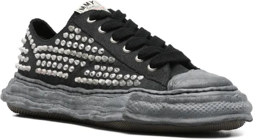 Maison MIHARA YASUHIRO "PETERSON23" canvas low-top sneakers met studs Zwart - Foto 2