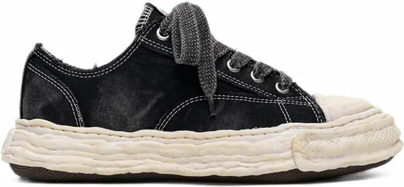 Maison MIHARA YASUHIRO "Peterson23" OG sole bleached canvas low-top sneakers Zwart