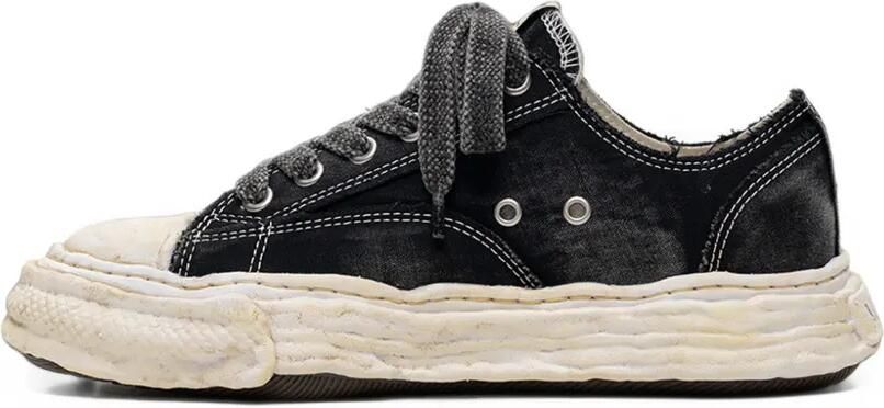 Maison MIHARA YASUHIRO "Peterson23" OG sole bleached canvas low-top sneakers Zwart - Foto 3