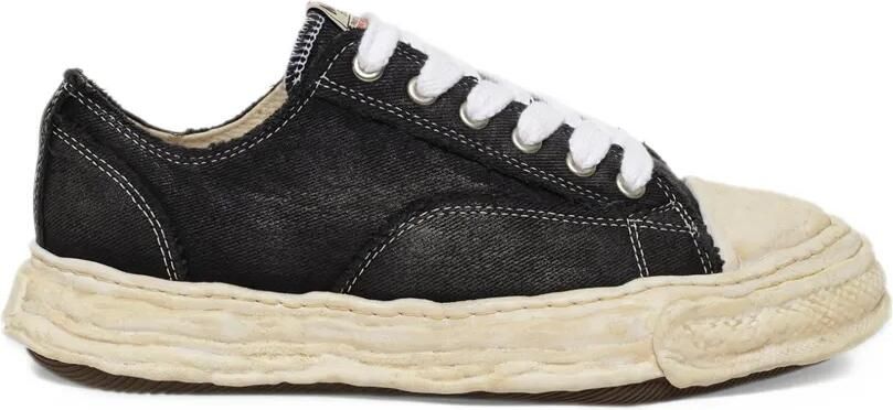 Maison MIHARA YASUHIRO "Peterson23" OG sole bleached canvas low-top sneakers Zwart