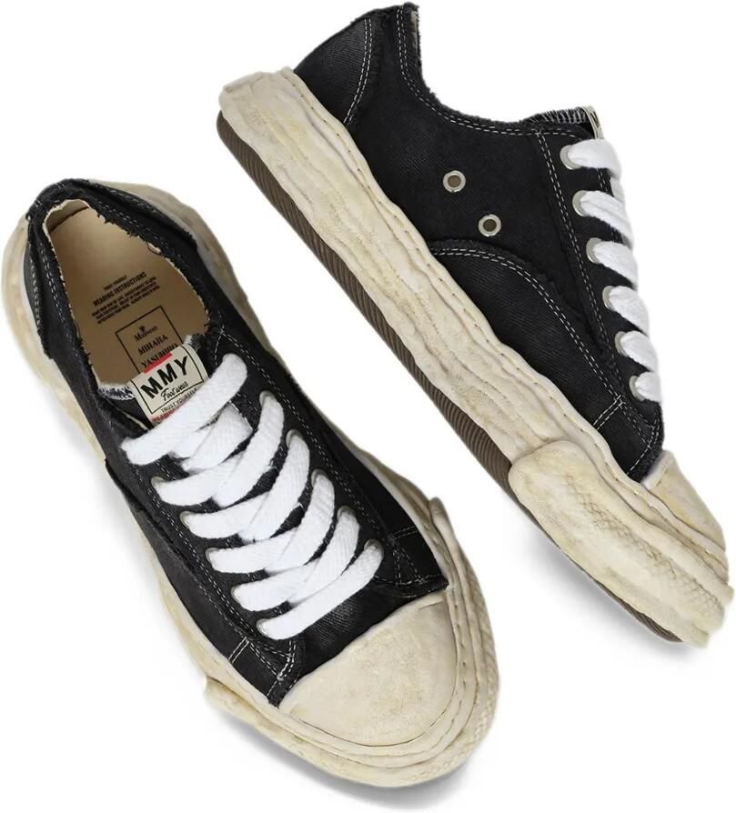 Maison MIHARA YASUHIRO "Peterson23" OG sole bleached canvas low-top sneakers Zwart - Foto 2