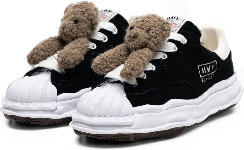 Maison MIHARA YASUHIRO x Pink House "Blakey" OG chenille low-top sneakers met borduurwerk Zwart - Foto 2