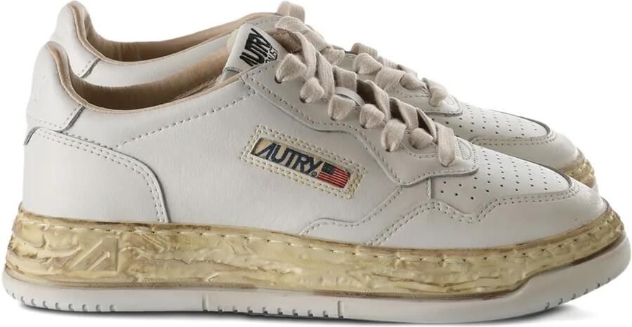 Maison MIHARA YASUHIRO x Autry leather peforated sneakers Wit