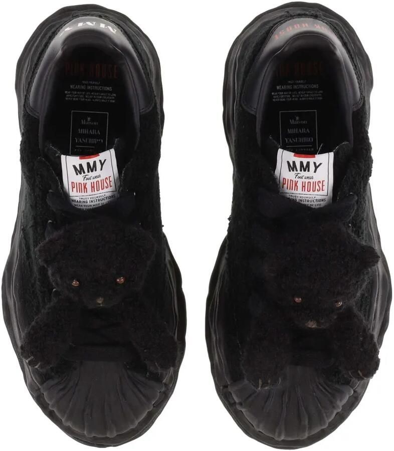 Maison MIHARA YASUHIRO x Pink House "Blakey" OG chenille low-top sneakers met borduurwerk Zwart