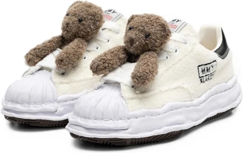 Maison MIHARA YASUHIRO x Pink House "Blakey" OG chenille low-top sneakers met borduurwerk Wit - Foto 2