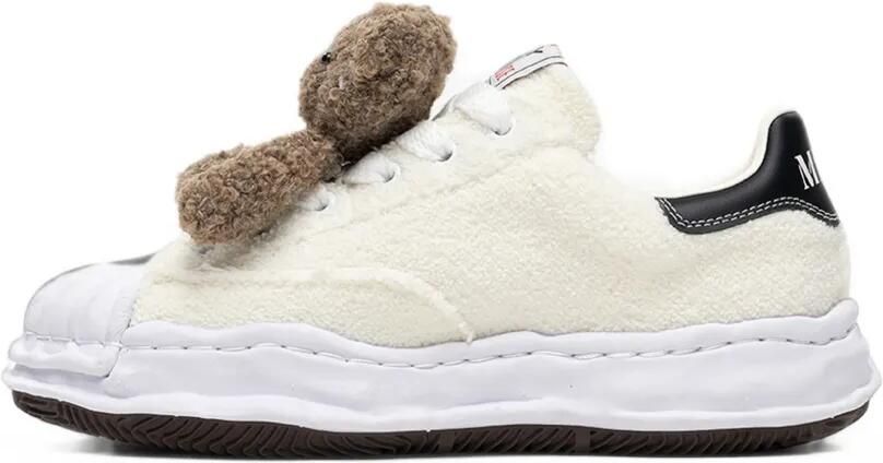 Maison MIHARA YASUHIRO x Pink House "Blakey" OG chenille low-top sneakers met borduurwerk Wit - Foto 3