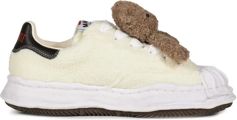 Maison MIHARA YASUHIRO x Pink House "Blakey" OG Sole chenille low-top sneakers met borduurwerk Beige - Foto 4