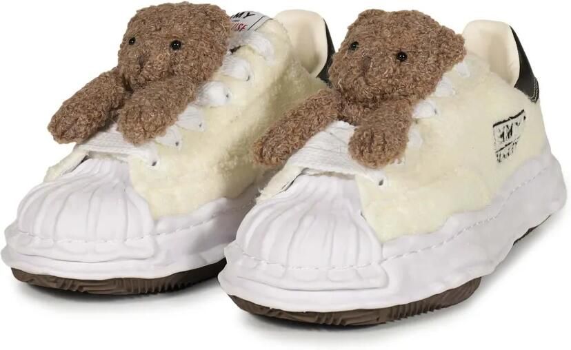 Maison MIHARA YASUHIRO x Pink House "Blakey" OG Sole chenille low-top sneakers met borduurwerk Beige - Foto 3
