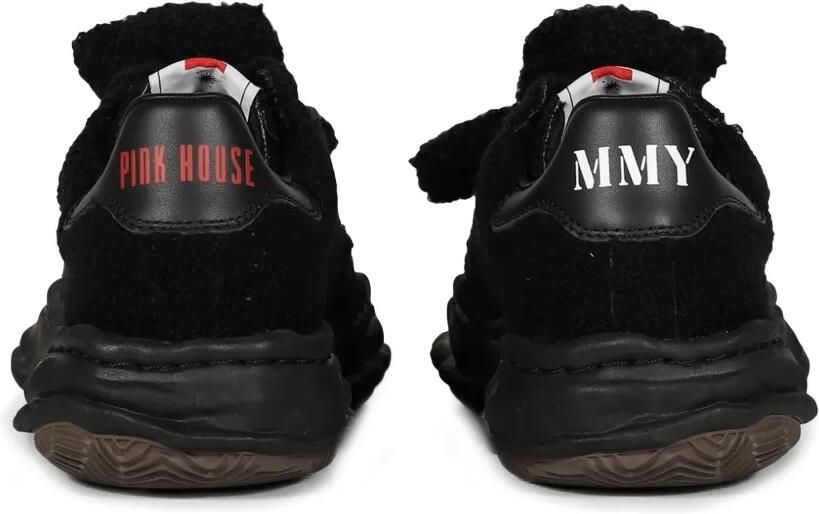 Maison MIHARA YASUHIRO x Pink House "Blakey" OG chenille low-top sneakers met borduurwerk Zwart - Foto 2