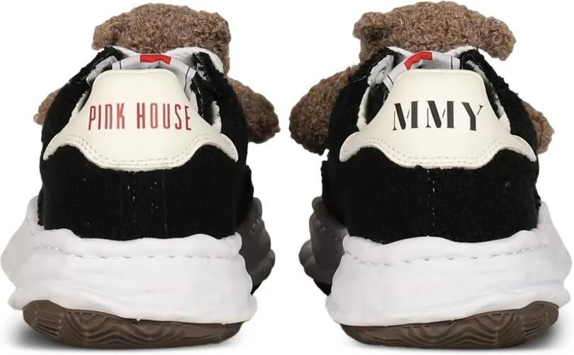 Maison MIHARA YASUHIRO x Pink House "Blakey" OG Sole chenille low-top sneakers met borduurwerk Zwart - Foto 3