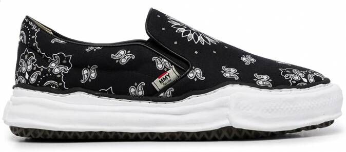 Maison Mihara Yasuhiro Sneakers met bandanaprint Zwart - Schoenen.nl