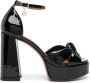 Maje 115 mm leren sandalen met plateauzool Zwart - Thumbnail 1