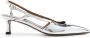 Maje 55mm metallic leren pumps Zilver - Thumbnail 1