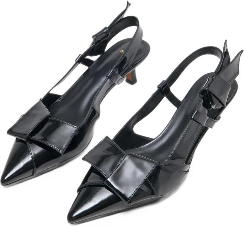 Maje Slingback pumps met strikdetail Zwart - Foto 2