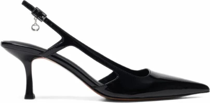 Maje Lakleren slingbacks pumps Zwart