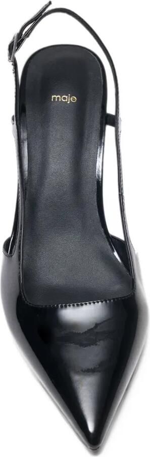 Maje Lakleren slingbacks pumps Zwart - Foto 5