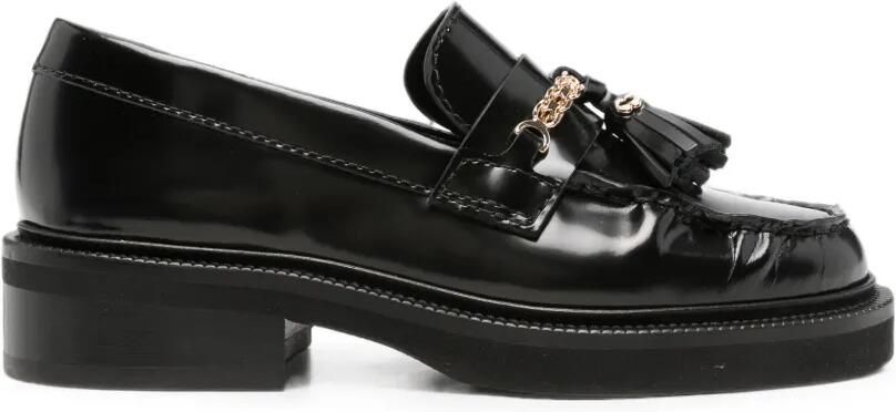 Maje Loafers met kwastje en schakelketting Zwart