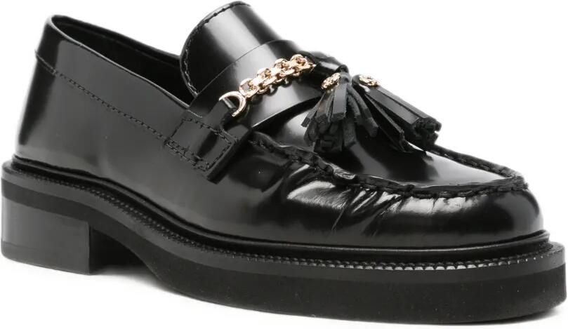 Maje Loafers met kwastje en schakelketting Zwart - Foto 3