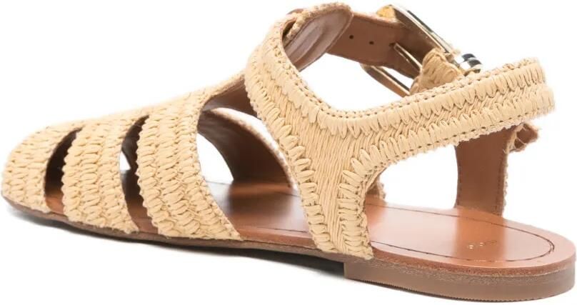 Maje Platte sandalen met bandje Beige - Foto 3