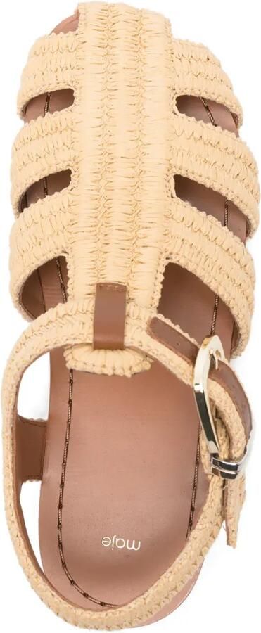 Maje Platte sandalen met bandje Beige - Foto 4