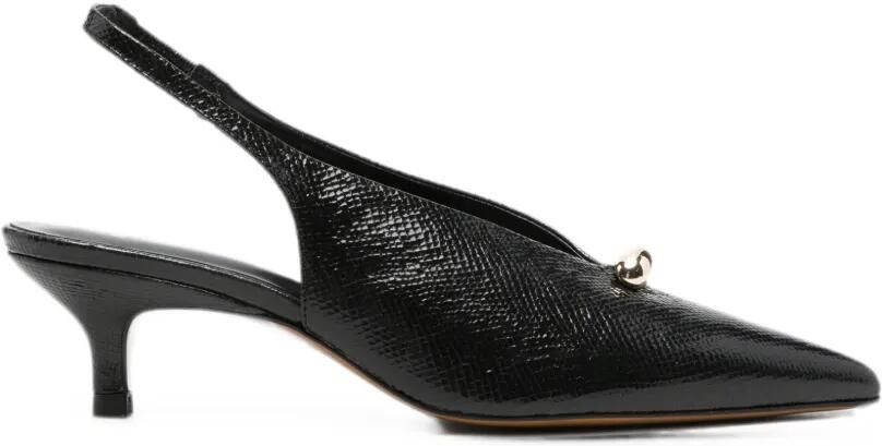Maje Pumps met puntige neus en hagedissen-effect Zwart