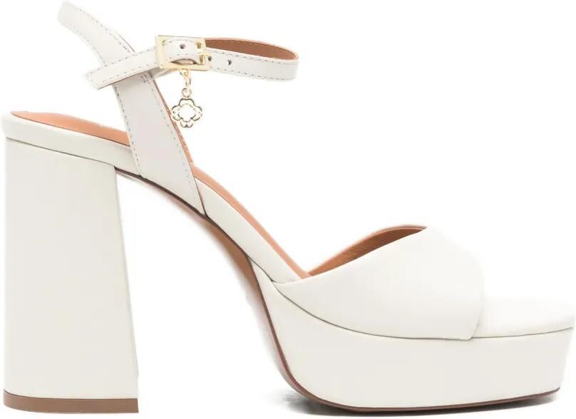 Maje Sandalen met blokhak en plateauzool Wit
