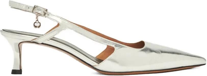 Maje Slingback pumps met metallic afwerking Zilver